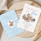 茶色素朴のフレーム西が1歳の誕生日だった 招待状