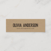茶色素朴のモダンクラフト紙手作りジュエリー スキニー名刺 (正面)