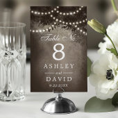 茶色素朴のライトの結婚列 テーブルナンバー