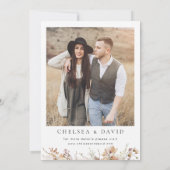 茶色素朴の写真フローラ結婚の 招待状 (裏面)