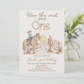 茶色素朴の夕日の西は1歳の誕生日 招待状 (スタンド正面)