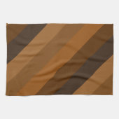茶色素朴の斜ストライプ線 キッチンタオル (横)