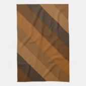 茶色素朴の斜ストライプ線 キッチンタオル (縦)