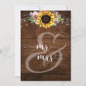 茶色素朴の木のひまわり私たち得結婚した 招待状 (裏面)