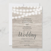 茶色素朴の木の弦のラシンプルイ結婚ト 招待状 (正面)