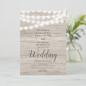 茶色素朴の木の弦のラシンプルイ結婚ト 招待状 (スタンド正面)