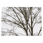 茶色素朴の木の枝 ラージペーパーバッグ (正面)