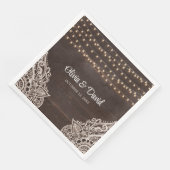 茶色素朴の木結婚のナプキン (コーナー)