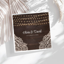 茶色素朴の木結婚のナプキン