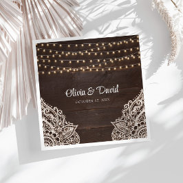 茶色素朴の木結婚のナプキン