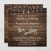 茶色素朴の木製ホワイトライト&スクリプ結婚ト