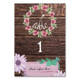 茶色素朴の木製モノグラム表番号カード テーブルナンバー