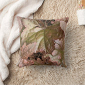 茶色素朴の「メタリック」植物 クッション (ブランケット)