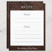 茶色素朴エレガントのバーンドウッドレシピカード (正面/裏面)