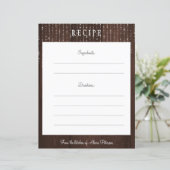 茶色素朴エレガントのバーンドウッドレシピカード (スタンド正面)