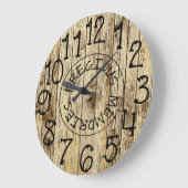 茶色素朴パーソナライズされたの木の思い出大切 ラージ壁時計 (傾斜)