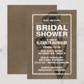 茶色素朴ブライダルシャワー招待状 招待状 (正面/裏面)