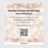 茶色素朴大理石 シール (シート)