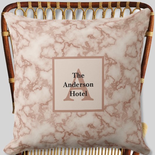 茶色素朴大理石 – ニュートラルデコール クッション