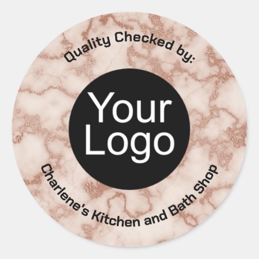 茶色素朴大理石 ラウンドシール (正面)