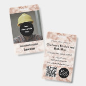 茶色素朴大理石ID バッジ (正面＆裏面)