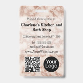 茶色素朴大理石ID バッジ (裏面)