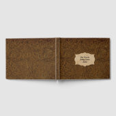 茶色素朴工具付きレザーフェイク(パーソナライズされた) ゲストブック (全面)