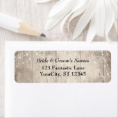 茶色素朴淡い色のの木の白い光のストリ結婚ング ラベル (インサイチュ)