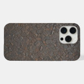 茶色素朴石モザイク自然岩質感 iPhoneケース (裏面横)