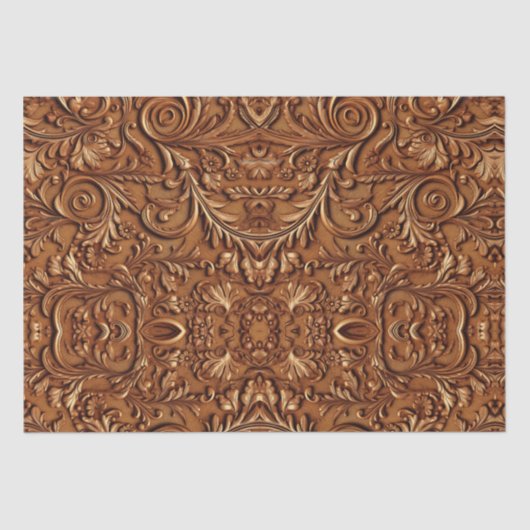 茶色素朴革工具 薄葉紙 (正面)