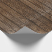 茶色素朴風化した農家の木模様 ラッピングペーパー (角)