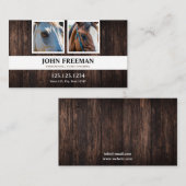 茶色素朴馬の写真コーチウマ科のング 名刺 (正面/裏面)