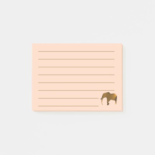 茶色絵を描の象が並んだ投稿itメモ ポストイット (正面)