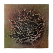 茶色自然の花 タイル (正面)