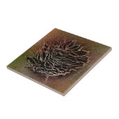 茶色自然の花 タイル (側面)