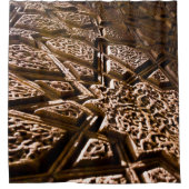 茶色自然星 シャワーカーテン (正面)