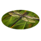 茶色芸術的と緑の黄色のトンボ カッティングボード (角)