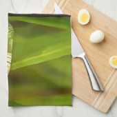 茶色芸術的と緑の黄色のトンボ キッチンタオル (四つ折り)