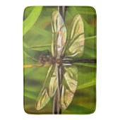 茶色芸術的と緑の黄色のトンボ バスマット (正面縦)