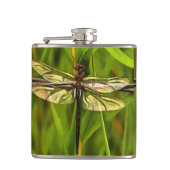 茶色芸術的と緑の黄色のトンボ フラスク (正面)