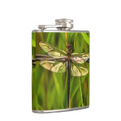 茶色芸術的と緑の黄色のトンボ フラスク (右)