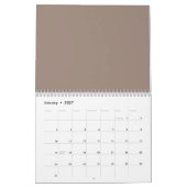 茶色芸術的を描き、私を見せる カレンダー (1月 2027)