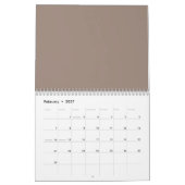 茶色芸術的を描き、私を見せる カレンダー (2月 2027)