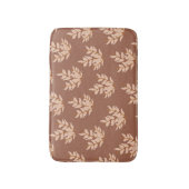 茶色葉のヴィンテージ線の葉のパターン バスマット (正面縦)