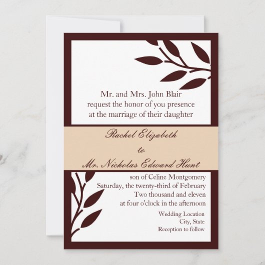 茶色葉の:招待状 招待状 (正面)