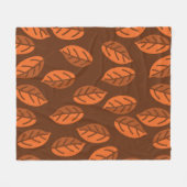 茶色葉 フリースブランケット (正面(横))