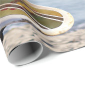 茶色赤と白の木製ラックのサーフボード ラッピングペーパー (ロールコーナー)