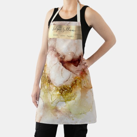 茶色金ゴールド水色美しいプロフェッショナルエプロン エプロン (インサイチュ)