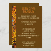 茶色離れの感謝祭ディナー秋の饗宴 招待状 (正面/裏面)