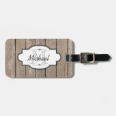 茶色風化木製荷物タグ ラゲッジタグ (正面横)